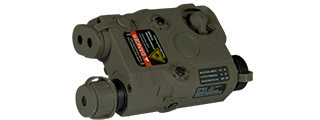 AN/PEQ-15 L.E.D. WHITE LIGHT + RED LASER w/IR LENS (BODY COLOR: FOLIAGE GREEN)