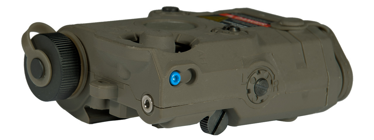 AN/PEQ-15 L.E.D. WHITE LIGHT + RED LASER w/IR LENS (BODY COLOR: FOLIAGE GREEN) - Click Image to Close