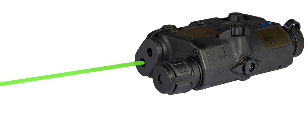 AN/PEQ-15 LA5 L.E.D. WHITE LIGHT + GREEN LASER w/IR LENS (BODY COLOR: BLACK)