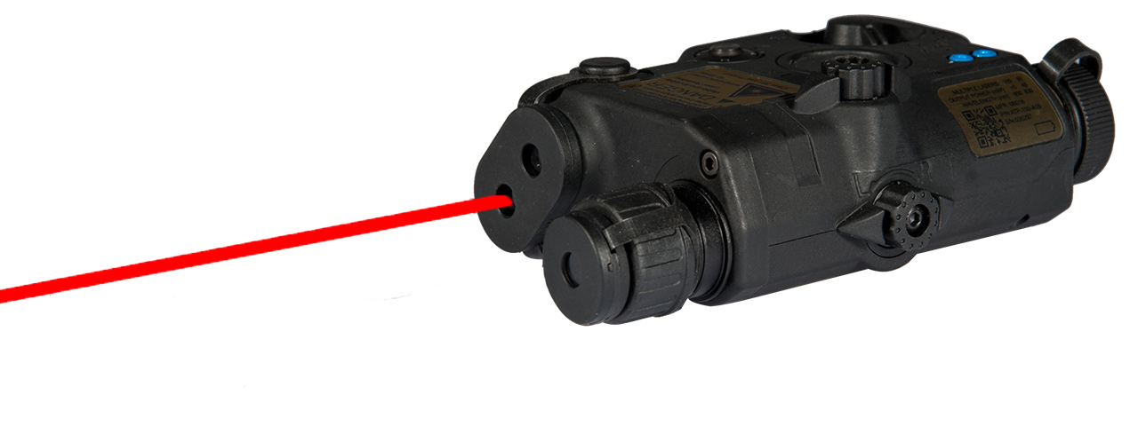 AIRSOFT PEQ-15 LED WHITE LIGHT + RED LASERR - BLACK - Click Image to Close
