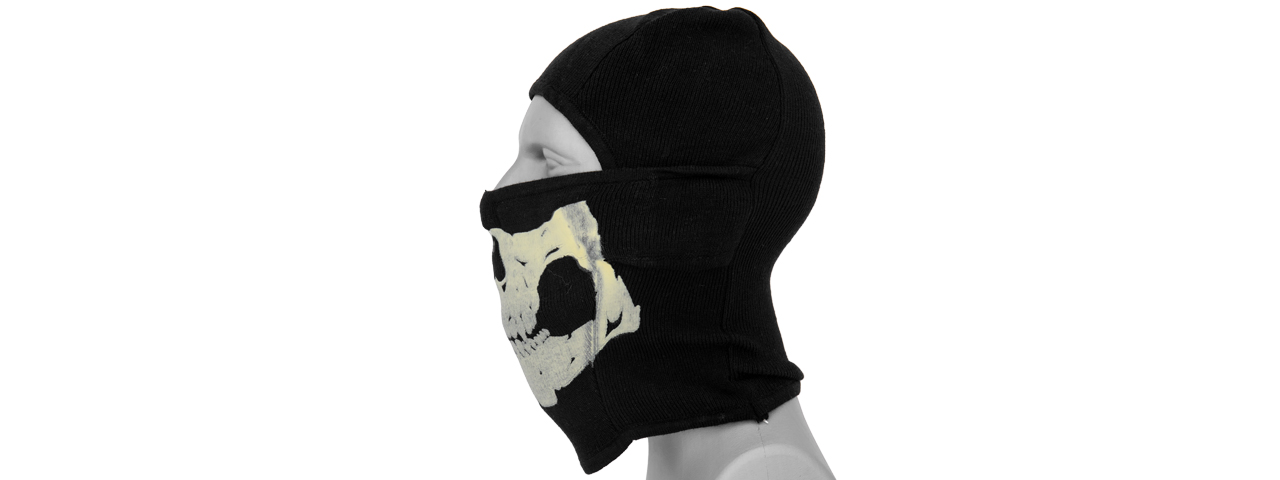 AC-381BK TACTICAL "WINTER" GLOW-IN-DARK SKULL BALACLAVA (COLOR: BLACK)