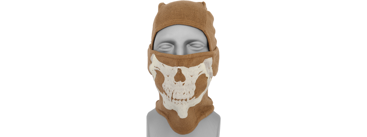 AC-381CB TACTICAL "WINTER" GLOW-IN-DARK SKULL BALACLAVA (COLOR: COYOTE BROWN) - Click Image to Close