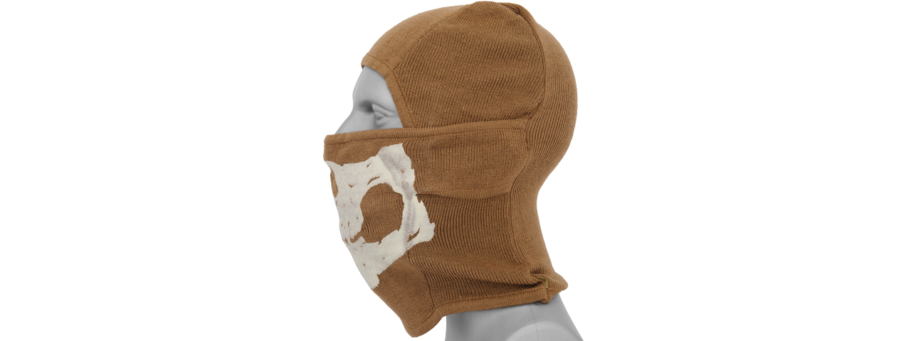 AC-381CB TACTICAL "WINTER" GLOW-IN-DARK SKULL BALACLAVA (COLOR: COYOTE BROWN) - Click Image to Close