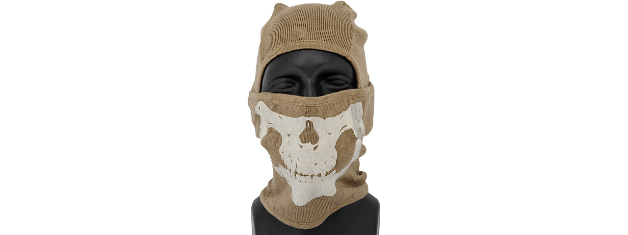 AC-381DE TACTICAL "WINTER" GLOW-IN-DARK SKULL BALACLAVA (COLOR: DARK EARTH) - Click Image to Close