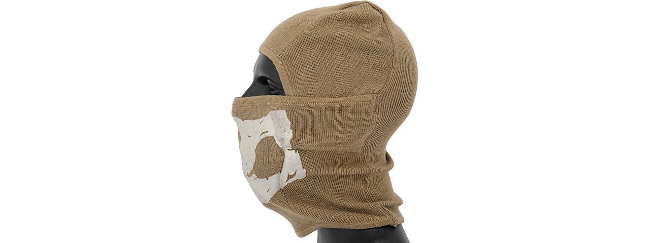 AC-381DE TACTICAL "WINTER" GLOW-IN-DARK SKULL BALACLAVA (COLOR: DARK EARTH)