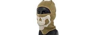 AC-381KH TACTICAL "WINTER" GLOW-IN-DARK SKULL BALACLAVA (COLOR: KHAKI)