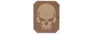 AC-389B PIRATE SKULL PVC PATCH (COLOR: TAN & COYOTE BROWN)