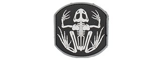 AC-390A FROG SKELETON PVC PATCH (COLOR: BLACK & WHITE)