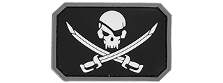 AC-393E PIRATE CUTLASS CROSS PVC PATCH (BW)