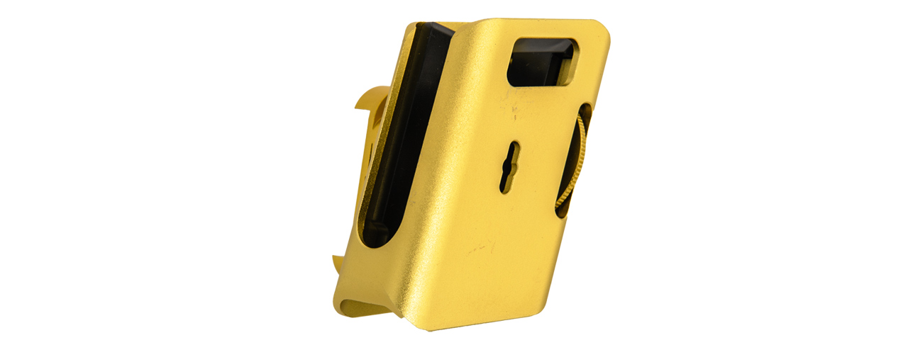 AC-396G COMPETITION ALUMINUM PISTOL MAGAZINE POUCH TYPE-B (COLOR: GOLD) - Click Image to Close