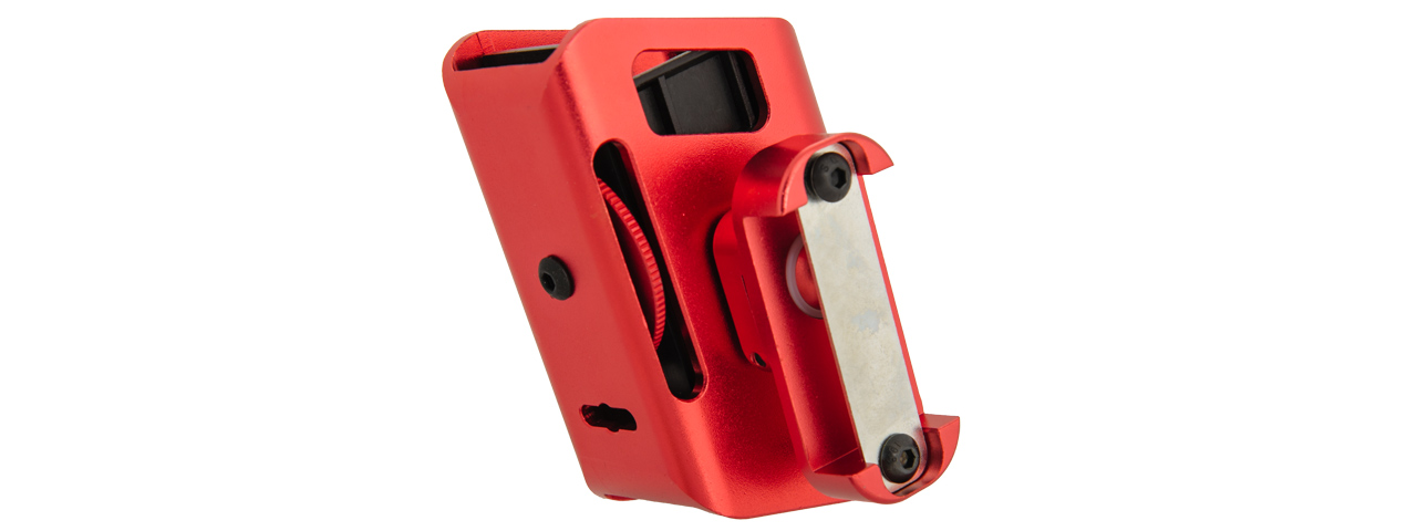 AC-396R COMPETITION ALUMINUM PISTOL MAGAZINE POUCH TYPE-B (COLOR: RED) - Click Image to Close