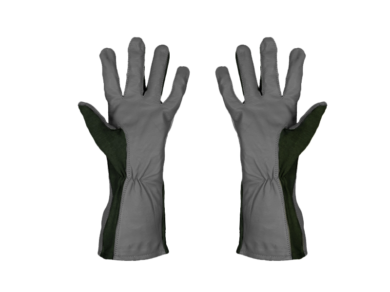 AC-4457L Leather Nomex Flight Gloves, Sage - Size: L - Click Image to Close