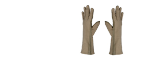 AC-4459L LEATHER NOMEX FLIGHT GLOVES, TAN - SIZE: L