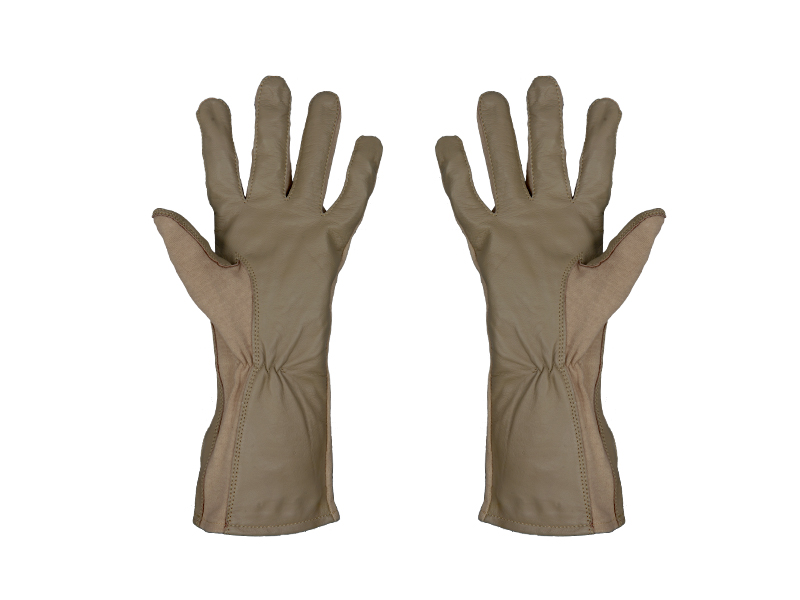 AC-4459L LEATHER NOMEX FLIGHT GLOVES, TAN - SIZE: L - Click Image to Close