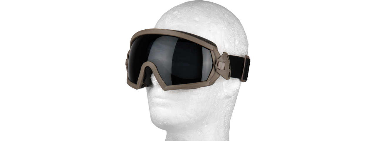 AC-445T REGULATE GOGGLE w/2 LENS (CLEAR & SMOKE GRAY) FRAME COLOR: DARK EARTH - Click Image to Close