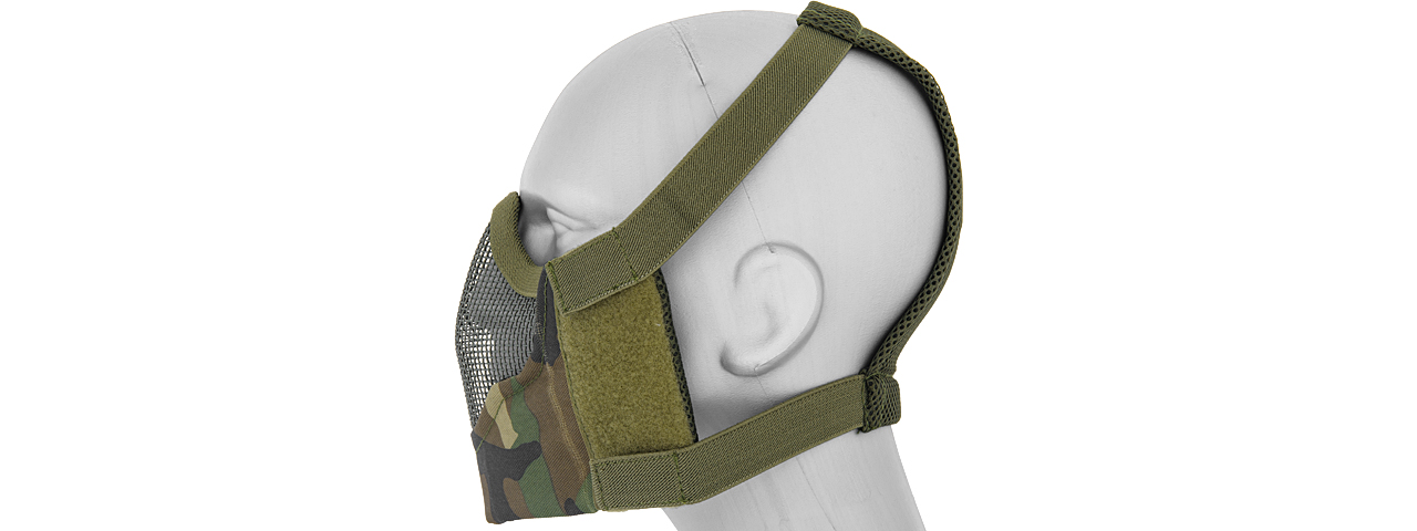 AC-473W V8 MESH HALF FACE MASK (WOODLAND CAMO) - Click Image to Close