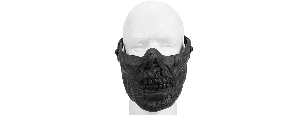 AC-474BK HALF FACE ZOMBIE SKULL MASK (BLACK)