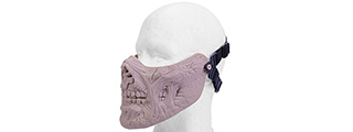 AC-474TN HALF FACE ZOMBIE SKULL MASK (TAN)