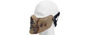 AC-474TZ HALF FACE ZOMBIE SKULL MASK (ZOMBIE TAN)