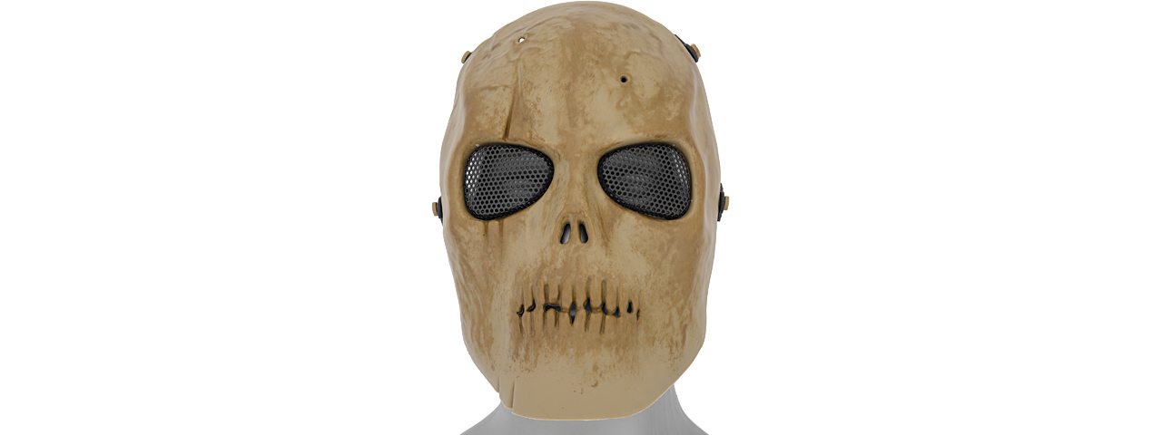 AC-475DB MESH SCARRED SKULL MASK (DRIED BONE)