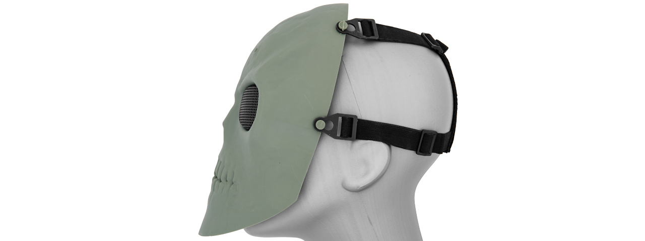 AC-475G MESH SCARRED SKULL MASK (ZOMBIE GREEN) - Click Image to Close
