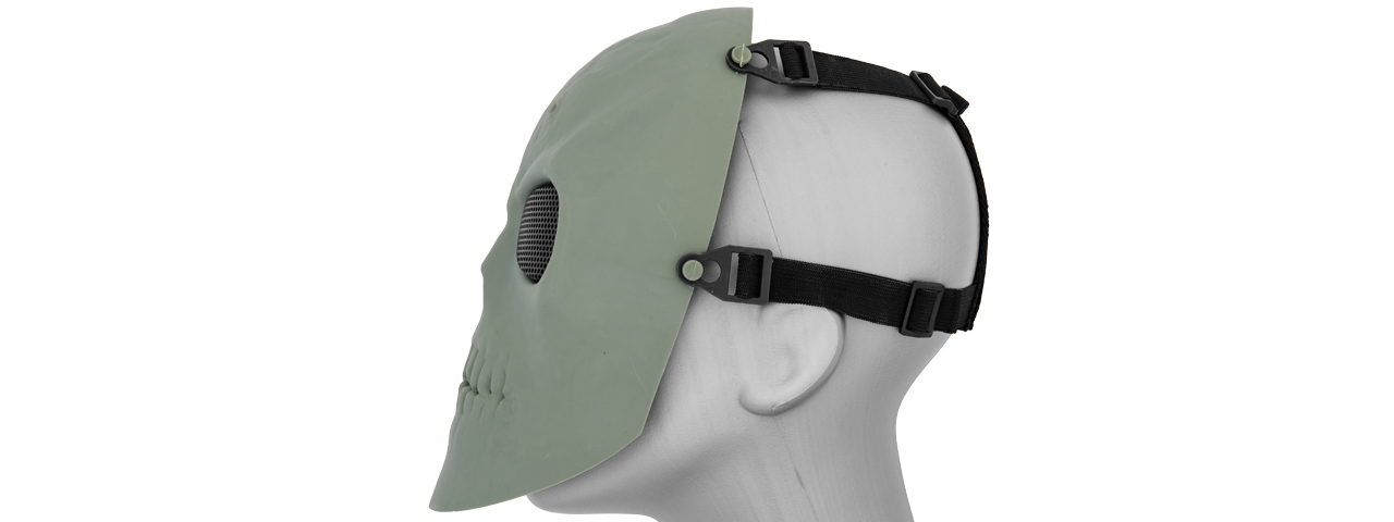 AC-475G MESH SCARRED SKULL MASK (ZOMBIE GREEN)