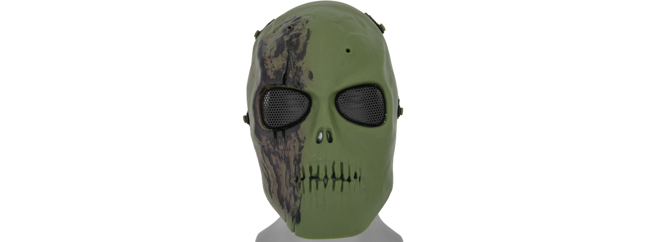 AC-475NG MESH SCARRED SKULL MASK (NEW GREEN)