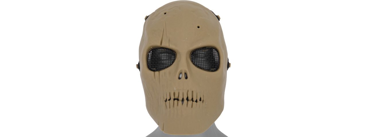 AC-475T2 MESH SCARRED SKULL MASK (TAN) VER.2 - Click Image to Close