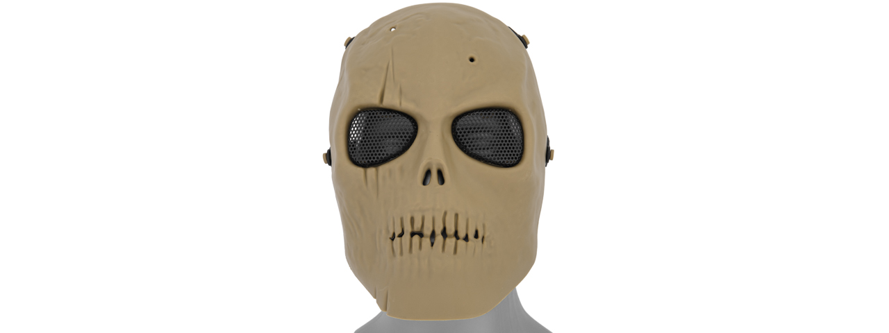 AC-475T MESH SCARRED SKULL MASK (TAN) - Click Image to Close