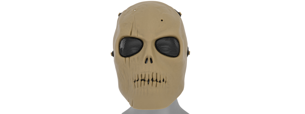 AC-475T MESH SCARRED SKULL MASK (TAN)