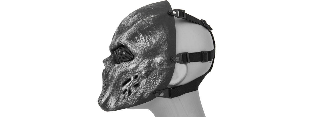 AC-476SB VILLAIN SKULL MESH FACE MASK (SILVER BLACK)