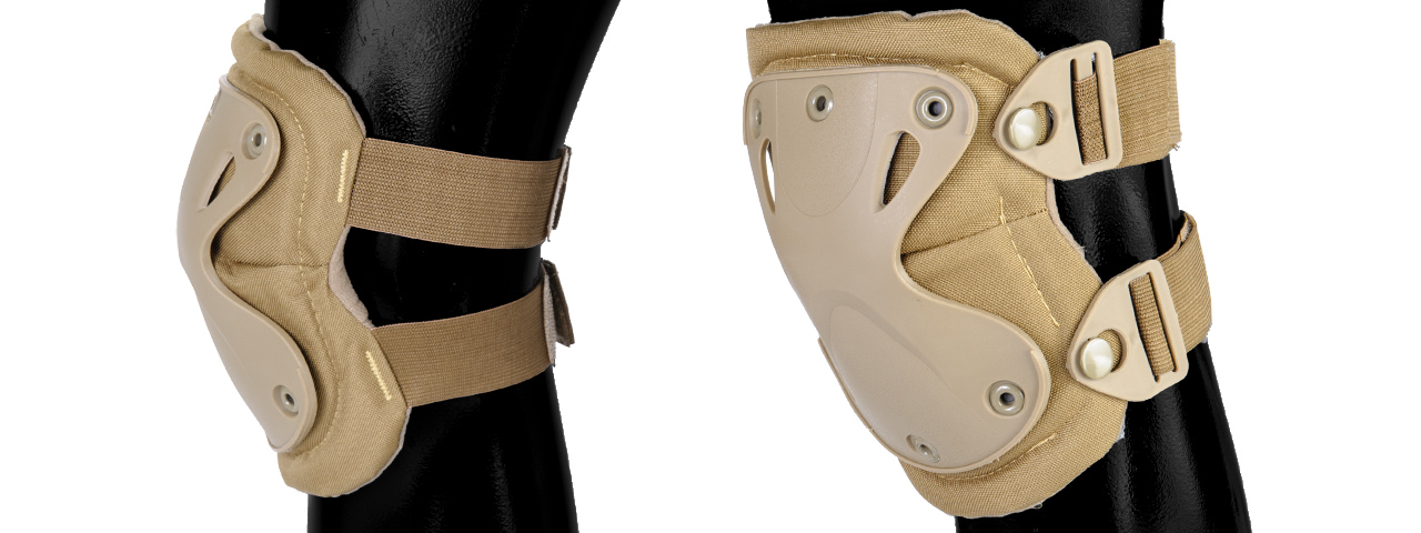 AC-478T TACTICAL QUICK-RELEASE KNEE & ELBOW PAD SET (TAN) - Click Image to Close