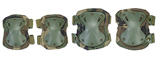 AC-478W TACTICAL QUICK-RELEASE KNEE & ELBOW PAD SET (WOODLAND CAMO)