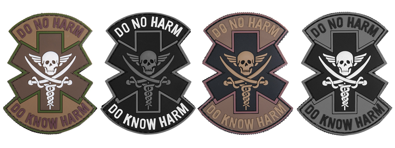 AC-481A PVC PATCH: "DO NOT HARM" (GRAY BLACK WHITE)