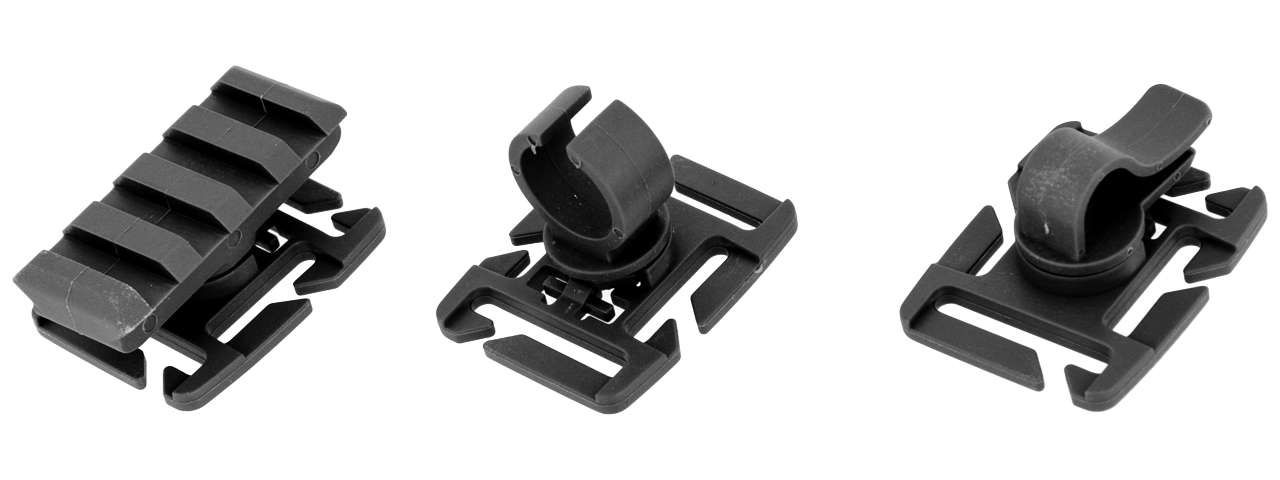 AC-505B ACCESSORY CLIP - 3 TYPES (BLACK) FOR WEBBING