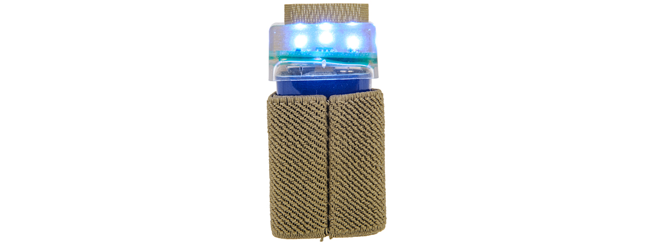 AC-519TB KNV-14 9V "BLUE" STROBE LIGHT w/VELCRO MOUNT (TAN)