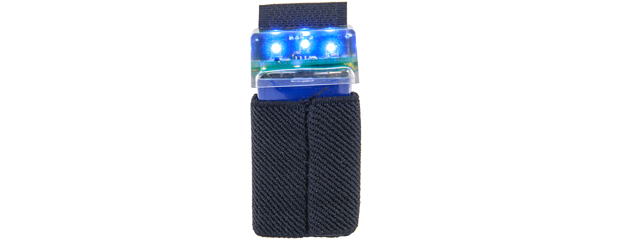 AC-520BB KNV-14 9V "BLUE" STROBE LIGHT w/VELCRO MOUNT (BLACK) - Click Image to Close