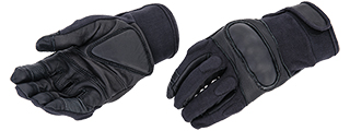 AC-806M Touch Screen Finger Hard Knuckle Gloves (Black) - Medium