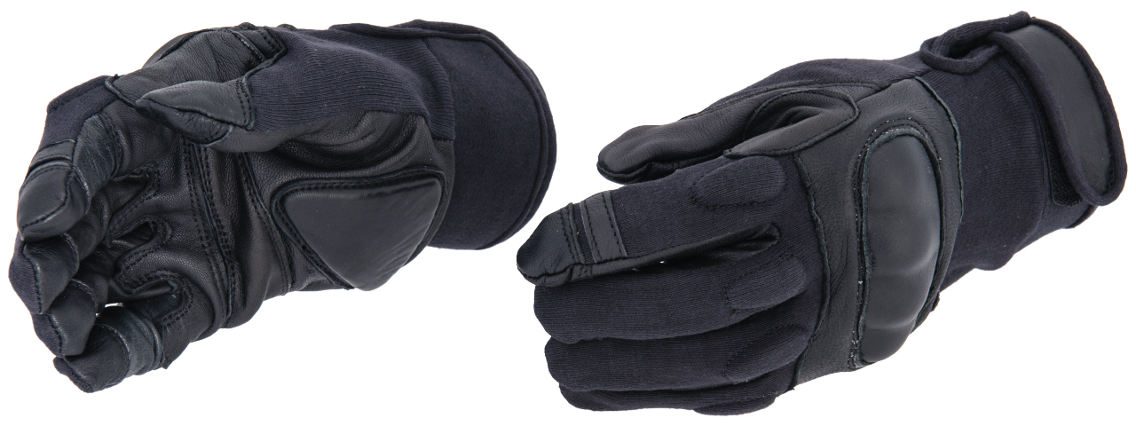 AC-806S Touch Screen Finger Hard Knuckle Gloves (Black) - Small