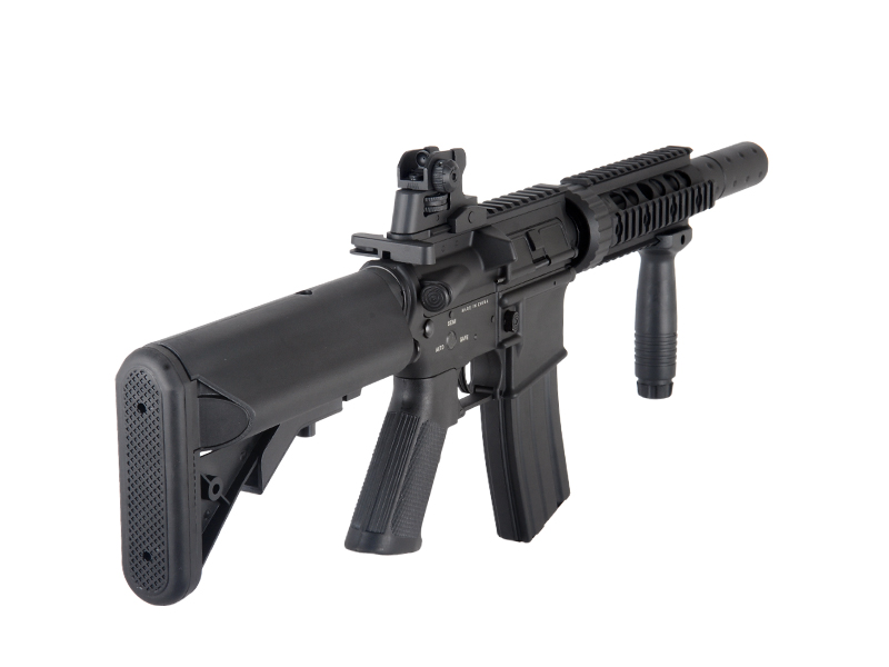 BI-3881M-NB M4 CQB SD RIS AEG RIFLE - NO BATTERY/CHARGER (BLACK) - Click Image to Close