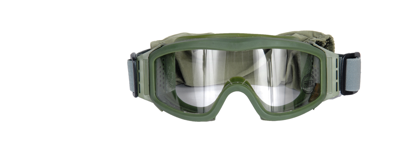 Lancer Tactical CA-201G Airsoft Safety Goggles Basic - OD Green / Clear Lens