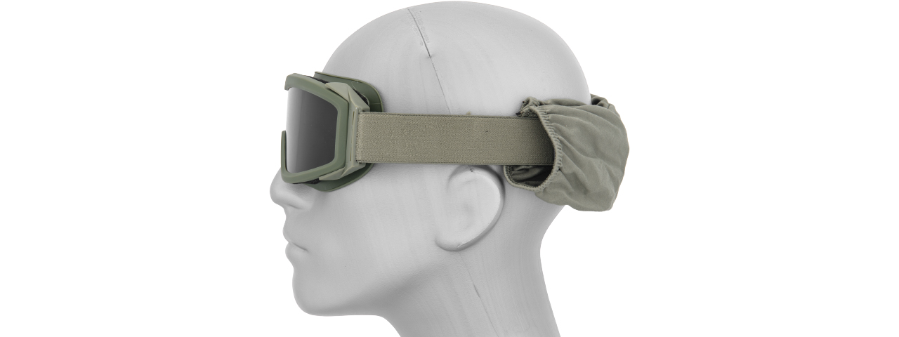 Lancer Tactical CA-203G Airsoft Safety Goggles Basic with Multi Lens Kit - OD Green Frame / Smoke, Clear and Yellow Lens