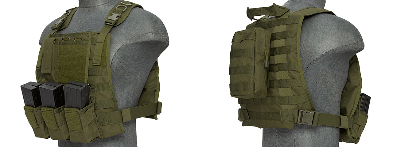 Lancer Tactical CA-301G Molle Tactical Vest in OD - Click Image to Close