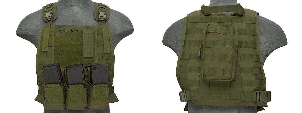 CA-301GN Nylon Molle Tactical Vest (OD Green) - Click Image to Close