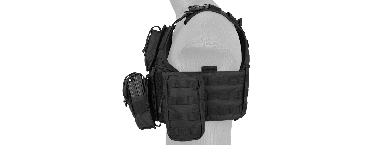 Lancer Tactical CA-305B Tactical Assault Vest in Black - Click Image to Close