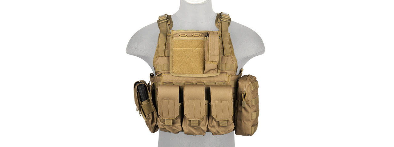 CA-305TN NYLON TACTICAL ASSAULT PLATE CARRIER (TAN) - Click Image to Close
