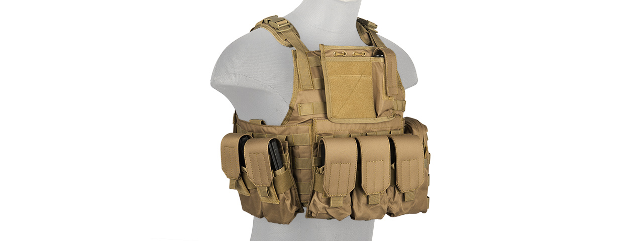 CA-305TN NYLON TACTICAL ASSAULT PLATE CARRIER (TAN) - Click Image to Close