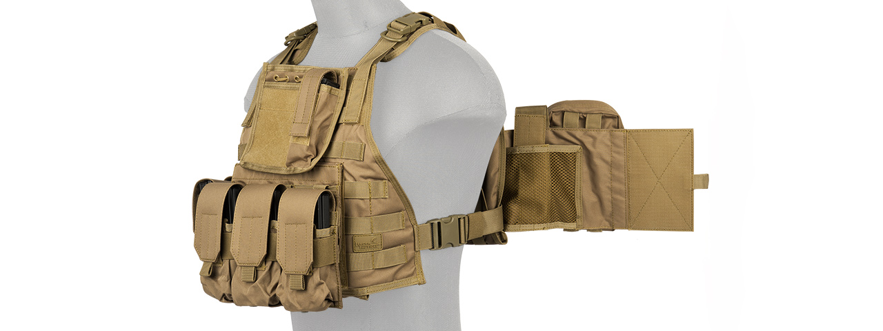 CA-305TN NYLON TACTICAL ASSAULT PLATE CARRIER (TAN) - Click Image to Close