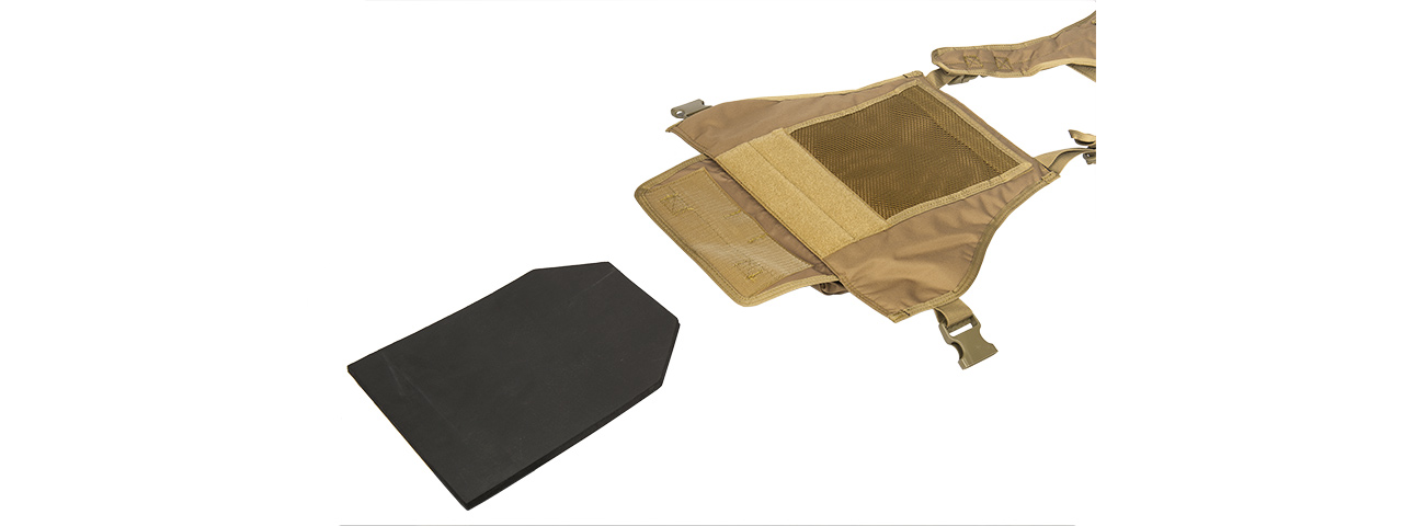 CA-305TN NYLON TACTICAL ASSAULT PLATE CARRIER (TAN) - Click Image to Close