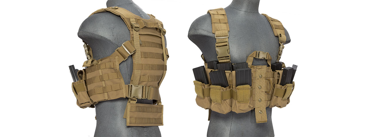 Lancer Tactical CA-306T M4 Chest Harness in Tan - Click Image to Close